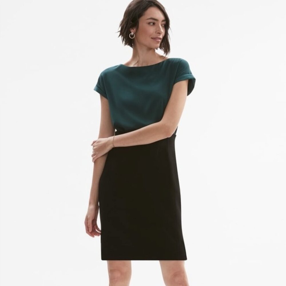 MM LaFleur The Betty Top Rainforest Green Cap Sleeve Crepe Boatneck Business 1X